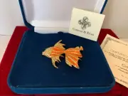 VERYRARE CAMROSE KROSS JBK Jacqueline Kennedy Large Goldfish Brooch Pin