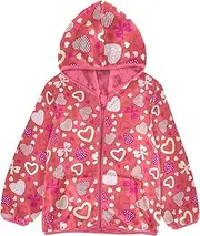 [GuoChe] Hooded Fleece Jacket Baby Valentine's Day Cute Hearts Love Arrow Pink Toddler Boy Fall Jacket pink Baby Girl Clothes