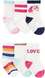 [Carter's] Baby Girl Folded Cuff Socks (6 Pack)