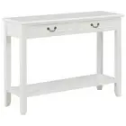 NNEVL Console Table White 110x35x80 cm Wood