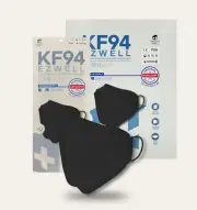 10x Adult KF94 Black Protective 4 Layer 3D Individual Package Korea Face Mask