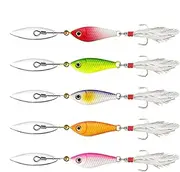 Trout Lures Kit,with Feather Tail Fishing Gear Bait 5X - Tackle Accessories with Spoon-Shaped Design Rotating Sequins for Freshwater, Sunfish, Crappie