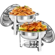 Chafing Dish Buffet Set 5 Qt Stainless Steel Food Warmer Chafers for Catering...