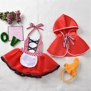 Newborn Toddler Baby Girls Halter Tutu Romper Dress Red Cloak Little Red Riding Hood Outfits Party