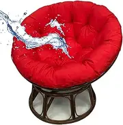 Waterproof Papasan Chair Cushion Round，outdoors Hanging Basket Chair Cushion，Round Rattan Chair Cushion, Hanging Basket Bird's Nest Cushion, Hanging Chair Swing Cushion(Red,120 * 120cm(47.2In))