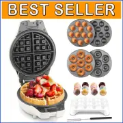 Compact White Waffle Maker with Removable Non-Stick Plates for Versatile Cooking