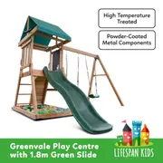 Lifespan Kids Greenvale Play Centre with 1.8m Green Slide