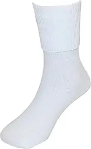 [Jefferies Socks] School Uniform Seamless Turn Cuff Anklet Socks, Medium, White