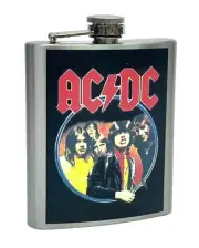 AC/DC Highway To Hell 7 Ounce Hip Flask Stainless Steel Drinking Custom Graphics