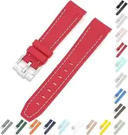 [Generic] 20mm Curved End Rubber Band For Omega X Swatch MoonSwatch, Replacement Watch Bands With Buckle For Omega X Swatch MoonSwatch and SpeedMaster - Multiple Colors