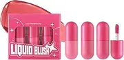 Liquid Blush Set | Cream Blush - Long-lasting Liquid Blusher Highlighter Rouge for High-pigment Color and Creates A Soft Finish