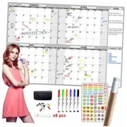 Large Dry Erase Wall Calendar - 36" x 52" Undated 4-Month Calendar for Home,