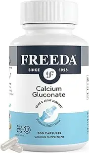 Calcium Gluconate - Kosher Vegan Calcium Supplement for Women & Men - Easy to Digest - Bone Health Supplement & Joint Support - Pure Calcium Supplement Without Vitamin D (500 Capsules)