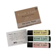 Be KIND LIPS 3-Pack Natural Lip Balm Organic Ellen Show Chapstick NEW