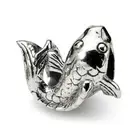 Fish Bead .925 Sterling Silver Antique Finish Reflection Beads