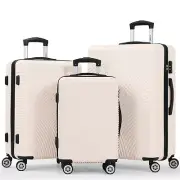 3-Piece Sunbee Suitcase Set: Hardside Luggage with TSA Lock and Spinner Wheels