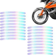 Motorcycle Wheel Stickers - Reflective Strips, Rim Tape | 20PCS Night Safety Decals, Adhesive Reflective Stickers for Bicycles, Scooter, DIYs Customization, Outdoor Riding, High Visibility