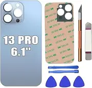 13 Pro Rear Back Glass Cover Replacement for iPhone 13 Pro 6.1'' Rear Back Glass Replacement with Pre-Installed Adhesive + Reparing Tool Kit(Sierra Blue)