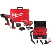 Milwaukee Hammer Drill/Impact Driver Kit 18V Li-Ion Cordless w/ Wet/Dry Vacuum