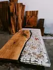 Pebble Décor Table, Walnut Table, Epox Coffee Table, Epoxy Table, Resin Tables