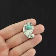 BULK 10 Paisley Antique Silver Tone Charms - SC1293
