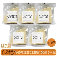 在飛比找momo購物網優惠-【COFESH】無漂白02濾紙100張 5入組