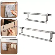 1/2X Over Door Tea Towel Holder Bathroom Hanger Kitchen Cupboard Dishcloth Rack
