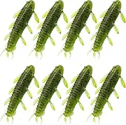 Hogvinnatil Bass Bait Freshwater, Saltwater Fishing Bait - Silkworm Bait for Ice Fishing, Simulation No-Lead Slow Sinking Soft Bait Silk Cubidity Fishing Bait for All Types of Water