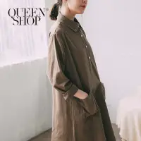 在飛比找蝦皮商城優惠-Ｑｕｅｅｎ Ｓｈｏｐ【01084313】雙口袋斜紋車線長袖洋