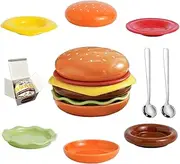 Ceramic Joe Burger Shape Bowl and Plate 5-piece Set Handmade Creative Tableware Combination