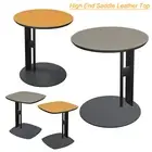 Anti-fouling Saddle Leather C Shaped Table Side End Table fr Living Room Bedroom