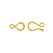14K Solid Yellow Gold Flattened Hook & Eye Clasp for Bracelet Necklace USA