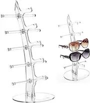 [Generic] Eyeglasses & Sunglasses Display Stand - 5 Pair Organizer Rack, Sleek Storage Case for Glasses - Stylish Holder for Home or Retail