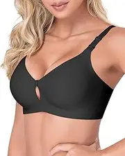 [As Fairy] Nursing Bras for Breastfeeding, Natural Shape Breastfeeding Bra, Seamless Pregnancy Bra Jelly Strip Support Comfort