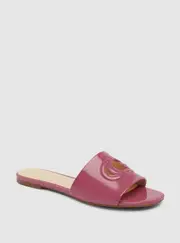 GUESS Women's Rose Tashia Cutout Logo Slides in Pink Size: 7, Synthetic