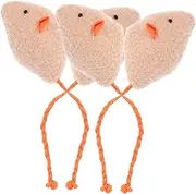 Toddmomy 4pcs Plush Simulation Mouse Cat Interactive Chew for Indoor Cats Engaging Wobbling Mechanism Safe Plush Material Teasing Playtime Fun