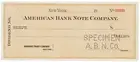 American Bank Note Company - New York / U.S Specimen Check