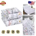 Twin XL Deep Pocket Cooling Sheet Set - 100% Cotton Percale with Botanical Print