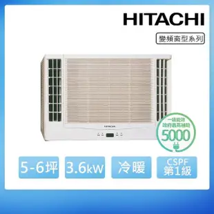 【HITACHI 日立】4-6坪一級變頻冷暖雙吹窗型冷氣(RA-36NR)