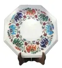 12" White Marble Table Top center Coffee Inlay pietra dura elephant jg