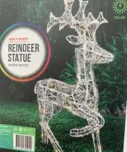 60cm SOLAR Reindeer Warm White LED Deer Light Outdoor Christmas Xmas AU Stock