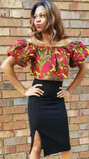 Muli-colored African Print Crop Top-DP3766TP