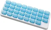Monthly 31 compartments Pill Organizer Day Pill Organizer for Medicine Vitamin Holder Container (Blue)