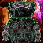 Halloween Trunk or Treat Car Decorations Kit with Spider Web and String Lights, Large Witch Trunk for SUV, Outdoor Arch and Garage Halloween Decor