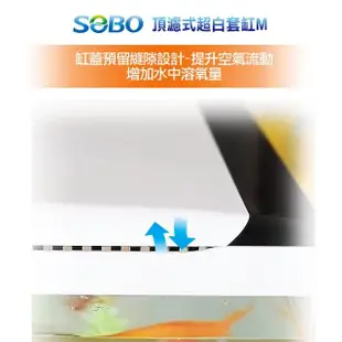 【SOBO 松寶】頂濾式超白套缸M-黑白兩色可選(約38x26x40cm魚缸)