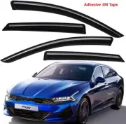 Window Visors Rain Guards Chrome Trim Smoke Tinted Fit Kia K5 Optima 2021-2024 (for: Kia)