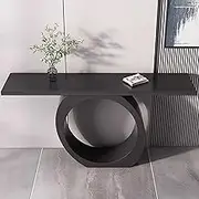 HOLGVE Console Table, Contemporary Accent Table, Entryway Table, Decorative Sofa Table, Behind Couch Table with Curved Metal Frames, Hallway Table for Entrance, Living Room(Black,39.3inche/100cm)