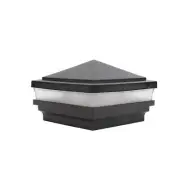 4.5" Sq Haven Low Voltage LED Lighted Post Cap - Hammertone Black