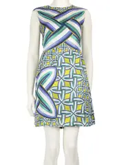 Abstract Pattern Sleeveless Mini Dress