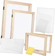 PRETYZOOM 1Set DIY Paper Making Supplies Mould Deckle Frames Paper Making Screens Sturdy Wooden Craft Kit Includes Absorbent Paper for Versatile Projects